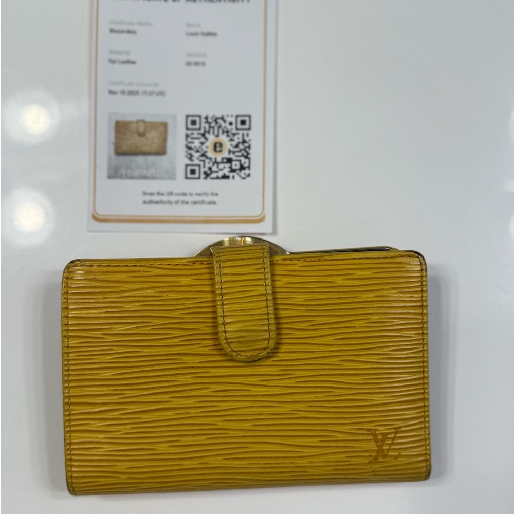 Louis Vuitton Epi French purse wallet with entrupy authentication certification